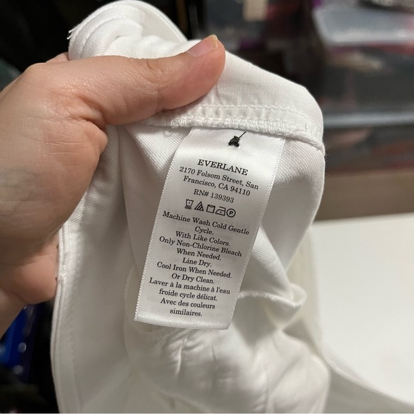 Everlane Way-High Drape Pants White 14R 14 Regular Tencel Cotton D - Picture 8 of 13